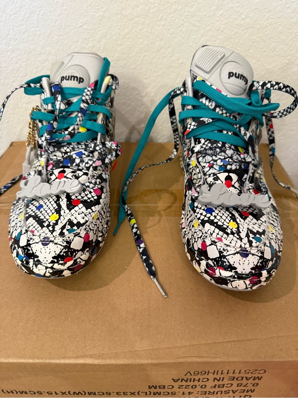 Melody Ehsani Reebok Pump Multicolor Splatter Sneakers